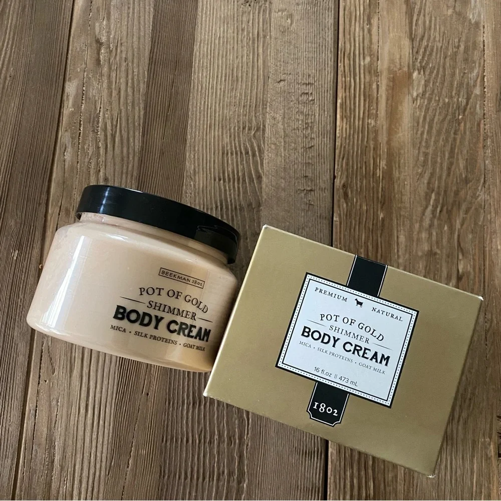 Beekman 1802 Pot of Gold Shimmer Goat Milk Body Cream Lotion Mica Silk Proteins